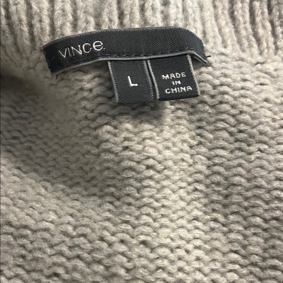 Vince Gray Chunky Wool/Silk/Cashmere Blend Open Cardigan Sz L - Picture 5 of 6